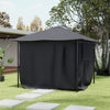 Sturdy Party Gazebo Marquee With Curtain Garden Furniture W/Ground Stake