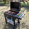 XL Smoker Barbecue Outdoor Charcoal Portable Grill Garden BBQ Wheels Side Shelf