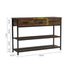 3-Tier Console Table Side Table With Drawer Shelf Bookcase Entryway Hallway Unit