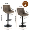 Ralex-chair Bar Stool Set of 2, Swivel Barstools with Back,PU Leather Brown