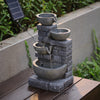 Solar Power Water Fountain Garden Water Feature with LED Light Indoor Outdoor