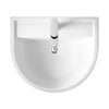 520mm Basin & Semi Pedestal 1 Tap Hole Modern Curved Bathroom Sink 1 Tap Hole
