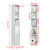 162cm Tall Storage Cabinet Bathroom Corner Slim Cabinet with 3-Tier Shelf&Door
