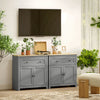 Kitchen Sideboard Storage Cabinet with Drawer & Adjustable Shelves Grey & Oak UK
