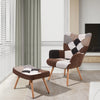 Wing Button Back Upholstered Armchair w/Footstool Relax Lazy Sofa Lounge Chair