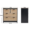 Boho Rattan Weaving Drawer Cabinet Chest of 4 Storage Drawers Hallway Sideboard