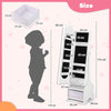 Jewelry Armoire Cabinet Full Length Dressing Mirror w/ Drawers-White