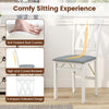 COSTWAY Folding Kitchen Chairs Set of 2 Wooden Upholstered Dining Chairs