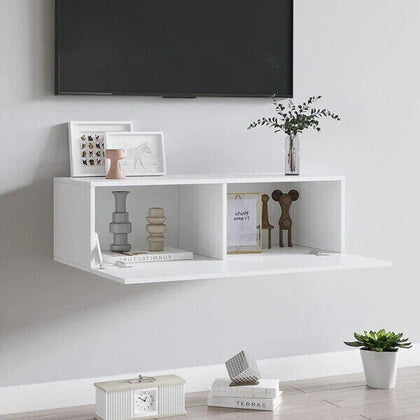 100cm High Gloss TV Wall Mounted Cabinet Floating Cupboard Storage White