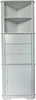 2 Shelf 3 Drawer Corner Bathroom Unit Tall Boy Cabinet Storage Unit Vanity