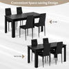 Modern Rectangular Kitchen Table Set w/ 4 PVC Leather Dining Chairs