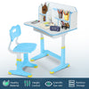 Kids Desk Chair Set School Student Child Kids Study Table Height Adjustable Wfzm