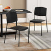 4Pcs Stackable Kitchen Chairs Set Modern Plastic Dining Room Chairs Black