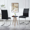 Dining Chairs Set of 2 Cantilever Chairs with Stylish Chrome Metal Frame Black