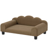 PawHut Dog Sofa Bed, Cat Sofa with Backrest, Armrest, for Small Dogs, Brown