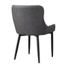 Pair Grey Faux Leather PU Dining Chairs Dining Room Chair Retro Modern Kitchen
