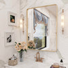 Framed Arched Mirror Wall Mounted Vanity Makeup Bedroom Glass Dressing Mirror