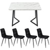 Dining Table and Chairs 4 Set Velvet Padded Seat Dining Room Kitchen Furniture