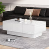 Coffee Table with Hidden Storage and 2 Drawers High Gloss White for Living Room
