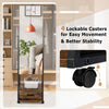 Mobile Mirror Jewelry Cabinet Standing Makeup Organizer Jewelry Armoire Lockable