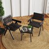3 Pieces Patio PE Wicker Bistro Set with Quick-Drying Foam-Mix Brown