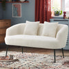 2 Seater Sofa Teddy Velvet Lounge Armchair Couch Accent Chair with Pillow Lounge