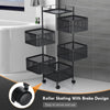 Vegetable Shelf Rack Tier Mobile Kitchen Utility Rotating Storage 6 Cart Trolley