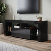 Modern High Gloss 140cm LED TV Stand Cabinet Unit Black Stroage Drawer Sideboard