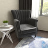 Wing Back Armchair Grey High Wingback Chair Occasional Accent Seat Vintage Sofa