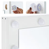 White Large Dressing Table LED Bulbs Mirror Drawers Stool Storage Makeup Desk