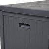 Dark Grey Garden Storage Box 430L Plastic Outdoor Patio Lockable Waterproof Lid