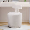 Teddy Fleece Stool with Backrest Bedroom Upholstered Vanity Dressing Table Chair