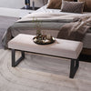 Linen Dining Bench Bedroom Bed End Stool Bedside Seat Hallway Shoe Changing Rest