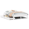 Bed Frame with Drawers White 140x200 Solid Wood Pine Z1Y4