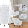 6 Tier Kitchen Rotating Storage Trolley Cart Utility Vegetable Mobile Shelf Rack