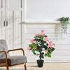 Large Artificial Pink Rose Flower Tree Realistic Fake Plant In/Outdoor Home Deco