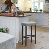 Set of 2 Saddle Bar Stools Backless Counter Stool W/ Upholstered Sponge Cushion