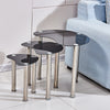 Nest Of 3 Nested Nesting Tables Side End Coffee Table Glass/Wood for Living Room