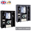 NEW Large Fabric Canvas Wardrobe with Hanging Shelving Clothes Storage Closet UK