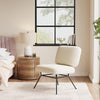 Nordic Accent Sofa Chair Lambswool Fabric Upholstered Leisure Armchair Metal Leg