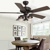 3/4/5 Blades Ceiling Fan & LED Lights Reversible Motor 52" Cooling Fan Lighting