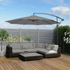 3M Banana Parasol Sun Shade Patio Hanging Umbrella Cantilever Garden Grey 2025