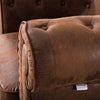 Luxury Distressed Tan Leather Reception Armchair Button Back Padded Seat Chair