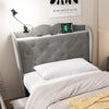 Velvet Upholstered 3ft Single Storage Bed Frame with 4 Drawers, Headboard, Grey