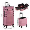 Large Makeup Trolley Case Beauty Vanity Hairdressing Case on Wheels with Drawers