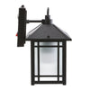 Wall-Mounted Lamp Outdoor Home Garden Path Light with Dusk to Dawn Sensor Black