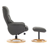 The Mandalay Swivel Recliner Chair & Footstool in Cinder Genuine Leather