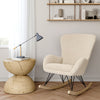 Rocking Chair Accent Boucle Fabric Armchair Padded Seat Single Sofa Lounge Chair