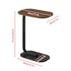 Retro C Shaped Sofa Side Table for Living Room Coffee Table End Table Brown