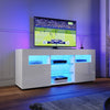 120cm High Gloss TV Table Stand White Entertainment Cabinet Unit with LED Light